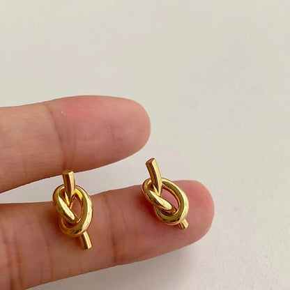 Line Knotted Stud - Earrings