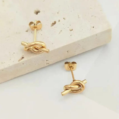 Line Knotted Stud - Earrings