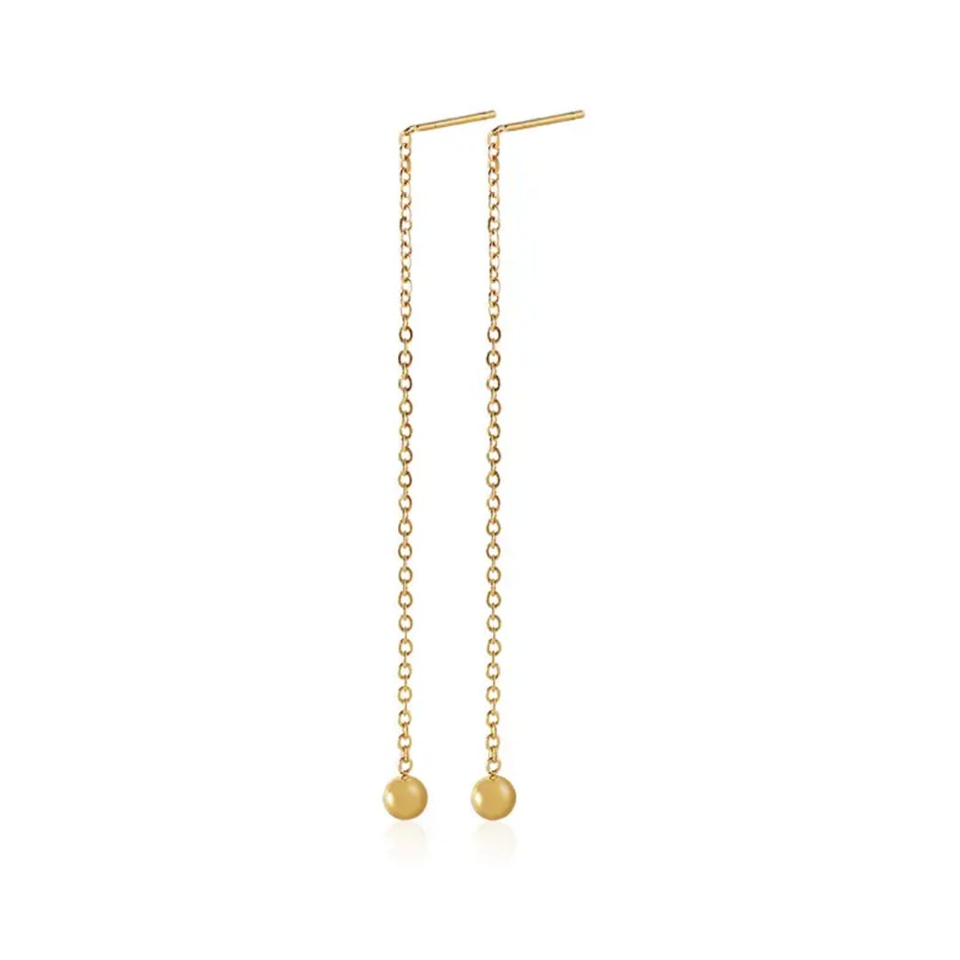 Sterling Ball Ear Threader - Earrings