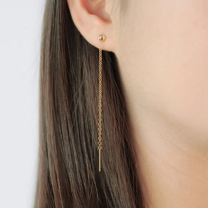 Sterling Ball Ear Threader - Earrings