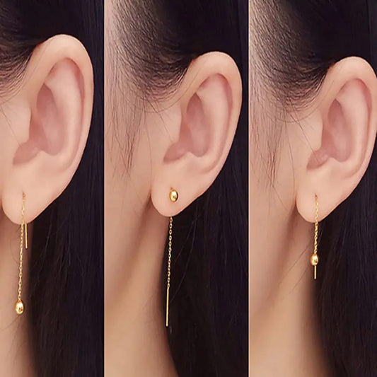 Sterling Ball Ear Threader - Earrings