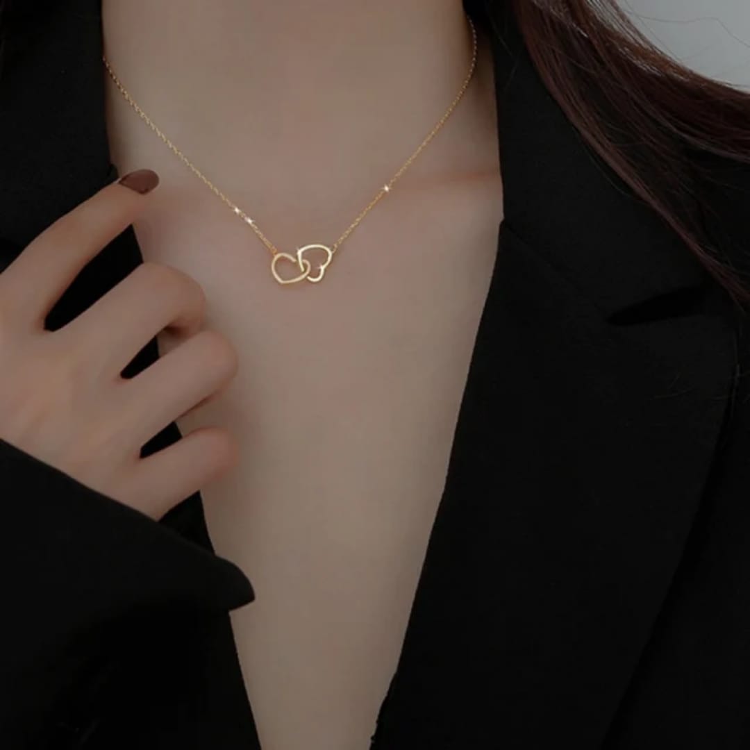 Loving Heart Interlocking Pendant - Necklace