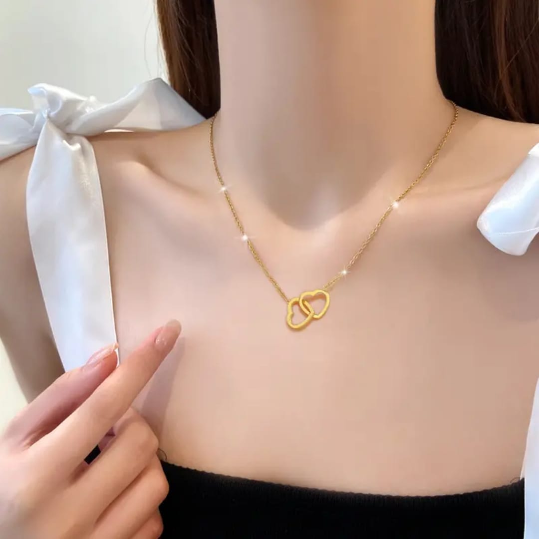 Loving Heart Interlocking Pendant - Necklace