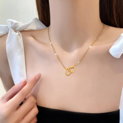 Loving Heart Interlocking Pendant - Necklace