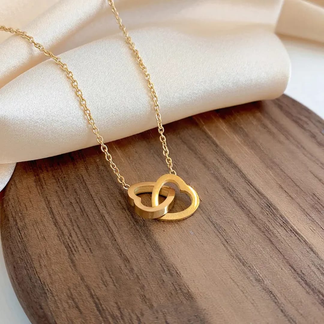 Loving Heart Interlocking Pendant - Necklace