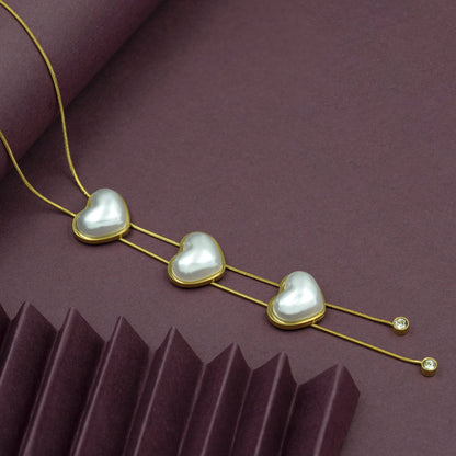 Triple Heart Drop - Necklace