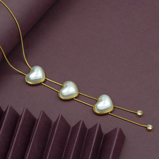 Triple Heart Drop - Necklace