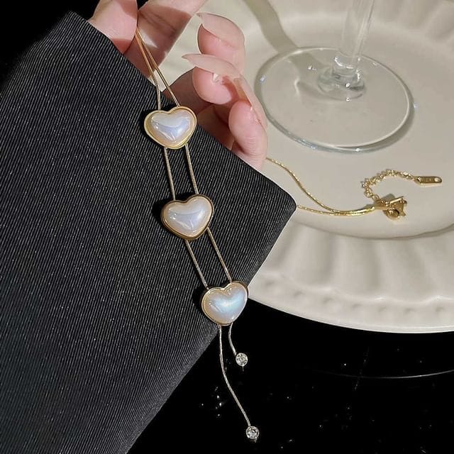 Triple Heart Drop - Necklace