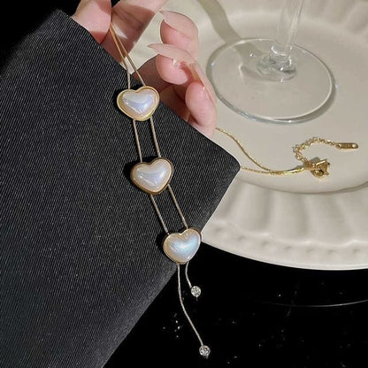Triple Heart Drop - Necklace