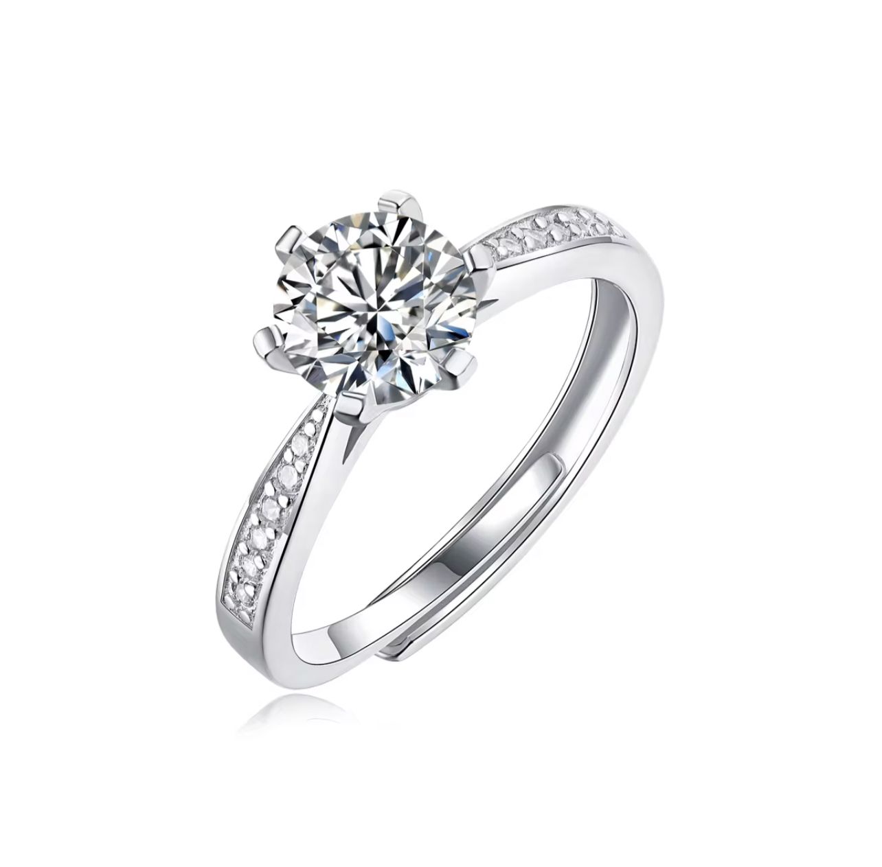Silver Solitaire Diamond - Ring