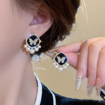 Butterfly Pearl Stud - Earrings