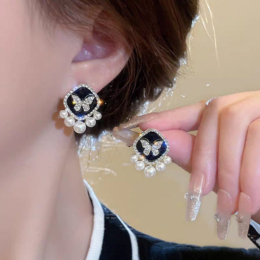 Butterfly Pearl Stud - Earrings