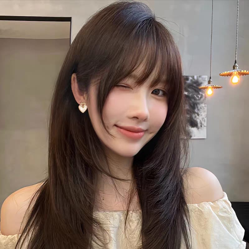 Korean Asymmetric Heart Stud - Earrings