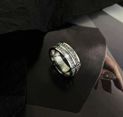 Double Rows Rhinestone - Ring