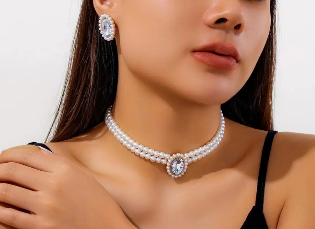 Multi layer Round Pearl - Jewelry Set