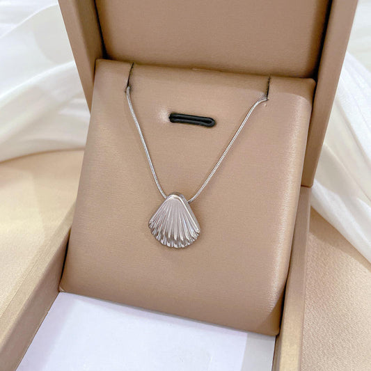 Silver Shell Pendant - Necklace