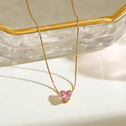 Pink Mini Heart - Necklace