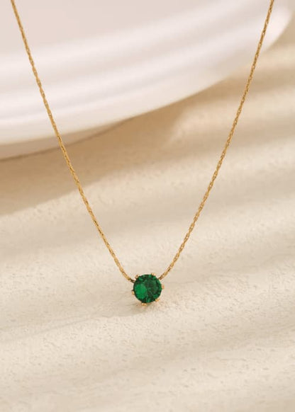 Green Stone Pendant - Necklace