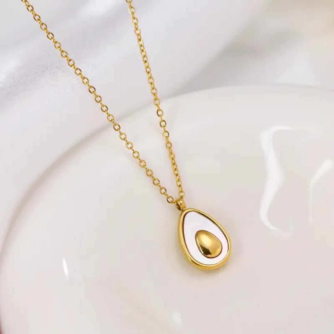 Avocado Charm - Necklace, Tarnish-Free Jewelry by The Leather Jewel, Pakistan