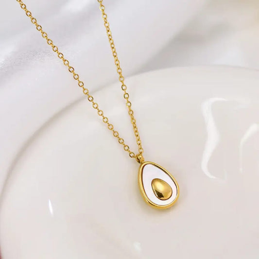 Avocado Charm - Necklace, Tarnish-Free Jewelry by The Leather Jewel, Pakistan