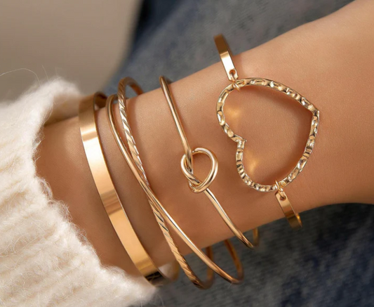 Gold Bangle - Bracelet Set Of 4