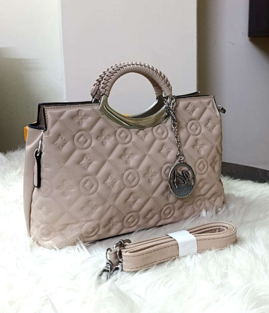Beige Formal Hand Bag, Stylish Ladies Handbag by The Leather Jewel, Pakistan