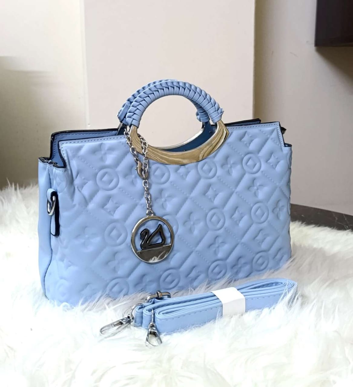 Blue Formal Hand Bag, Stylish Ladies Handbag by The Leather Jewel, Pakistan