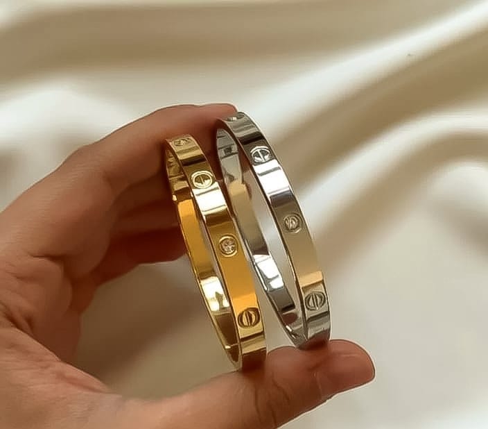 Cartier Stainless Steel Bangle -Bracelet, Stainless Steel Bracelet – Tarnish-Free Jewelry by The Leather Jewel, Pakistan