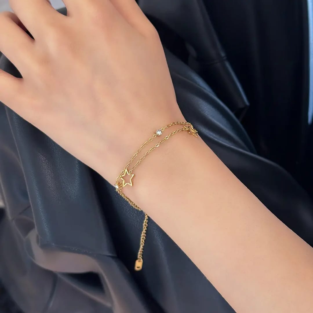 Chain Hollow Star Charms - Bracelet