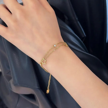 Chain Hollow Star Charms - Bracelet