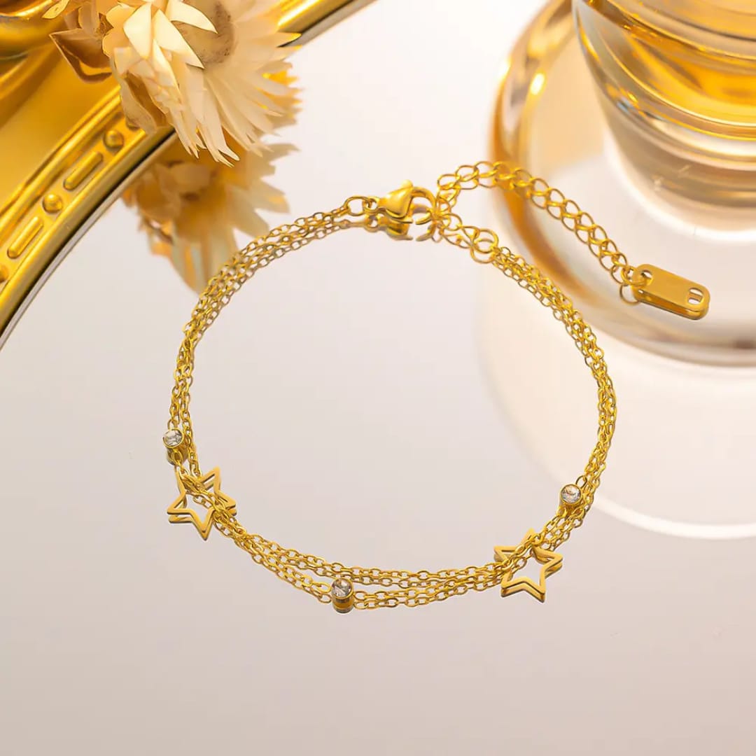 Chain Hollow Star Charms - Bracelet