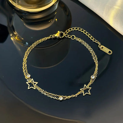Chain Hollow Star Charms - Bracelet