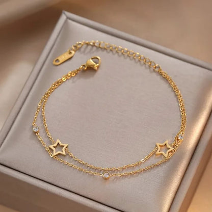 Chain Hollow Star Charms - Bracelet
