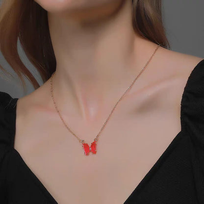 Charm Crystal Butterfly - Necklace, Elegant Jewelry for Women by The Leather Jewel