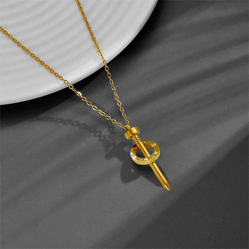Classic Nail Screw Pendant - Necklace