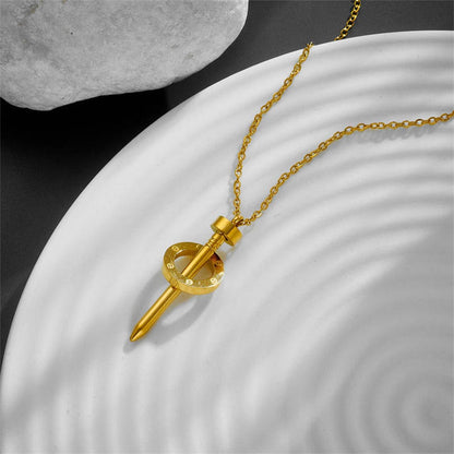 Classic Nail Screw Pendant - Necklace