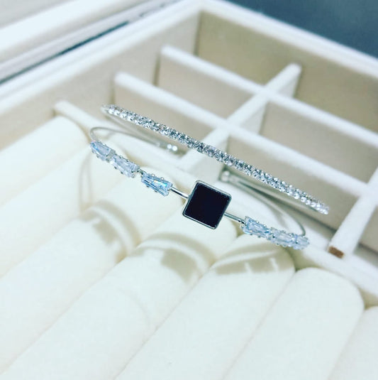 Classy Square Handcuff Style 4 - Bracelet, Stylish Everyday Jewelry by The Leather Jewel