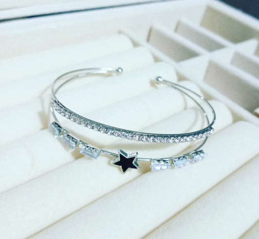 Classy Star Handcuff Style 3 - Bracelet, Stylish Everyday Jewelry by The Leather Jewel