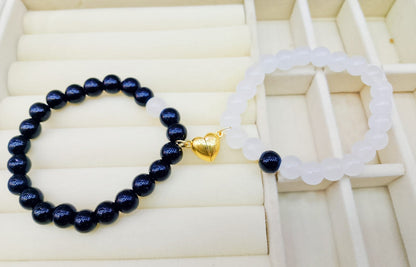 Couple Magnetic Bracelet Set, Stylish Everyday Jewelry by The Leather Jewel