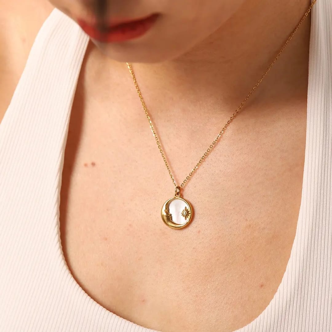 Crescent Moon & Sunburst - Necklace