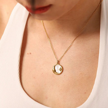 Crescent Moon & Sunburst - Necklace