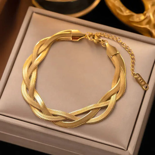 Cross Snake Chain - Bracelet, Tarnish-Free Jewelry by The Leather Jewel