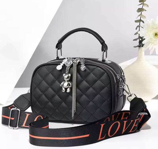 Crossbody Sling Bag Black, Stylish Ladies Handbag by The Leather Jewel