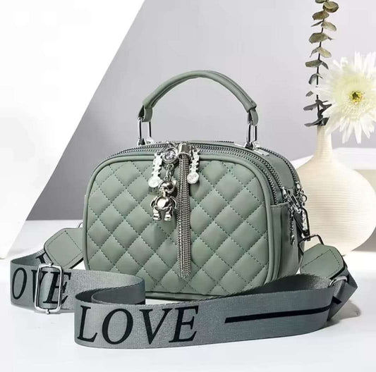 Crossbody Sling Bag Green, Stylish Ladies Handbag by The Leather Jewel, Pakistan