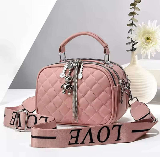 Crossbody Sling Bag Pink, Stylish Ladies Handbag by The Leather Jewel, Pakistan