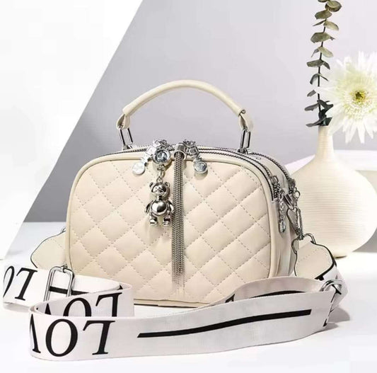 Crossbody Sling Bag White, Stylish Ladies Handbag by The Leather Jewel, Pakistan