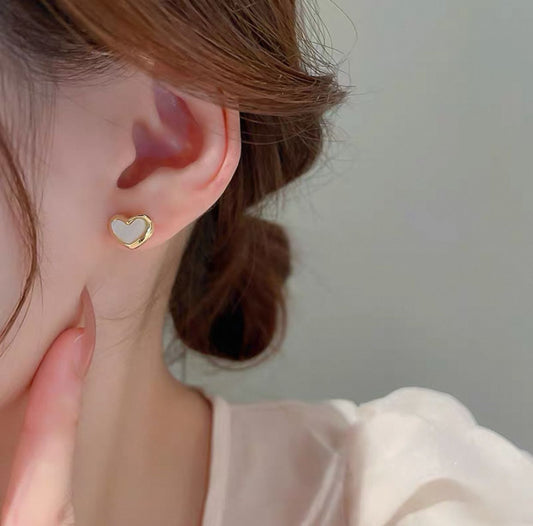 Cute Korean Heart Stud - Earrings. Tarnish-Free Stylish Jewelry by The Leather Jewel, Pakistan