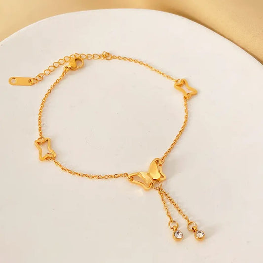 Delicate Butterfly Pendant - Anklets. Stylish Affordable Jewelry by The Leather Jewel