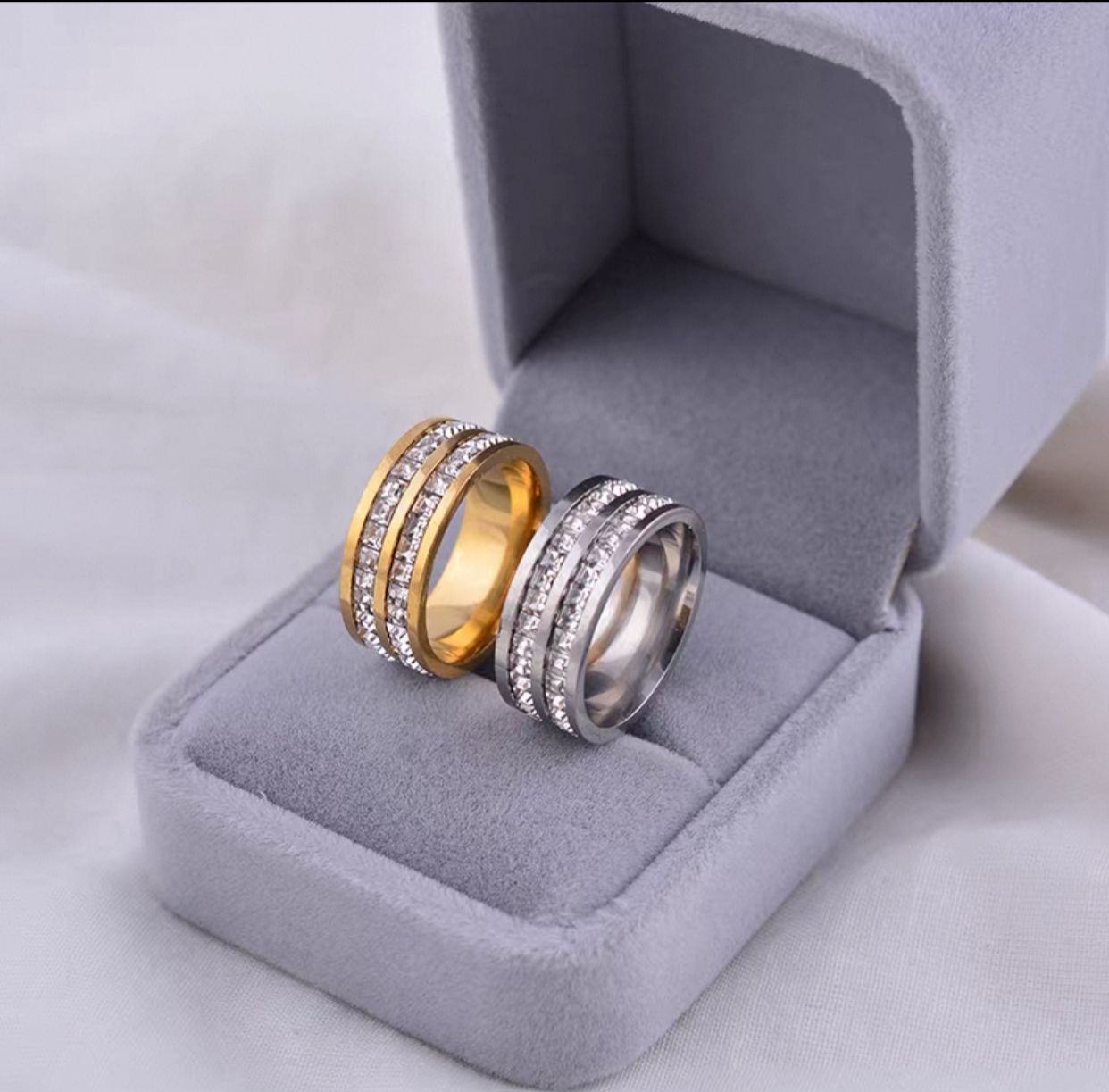 Double Rows Rhinestone - Ring