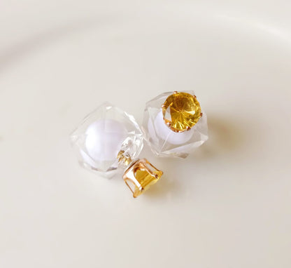Crystal White Studs - Earrings